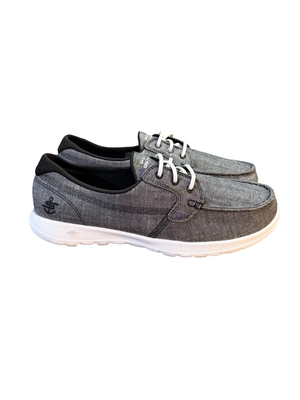 Skechers GOwalk Lite Isla Boat Shoes Grey Heather Knit Women’s Size 8
